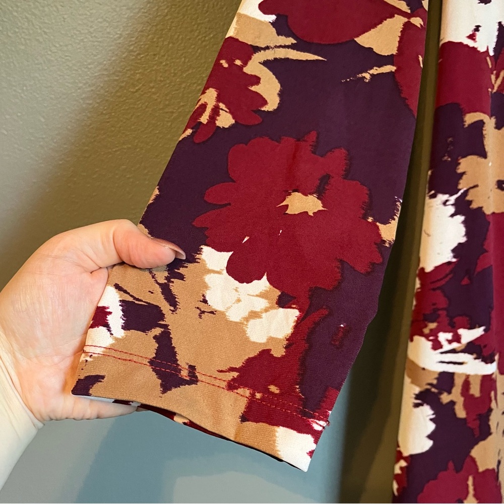 NWOT Calvin Kleins Sz 22 Women’s Floral Gold Stone Faux-Wrap Midi Dress Ret $139 - Picture 9 of 15